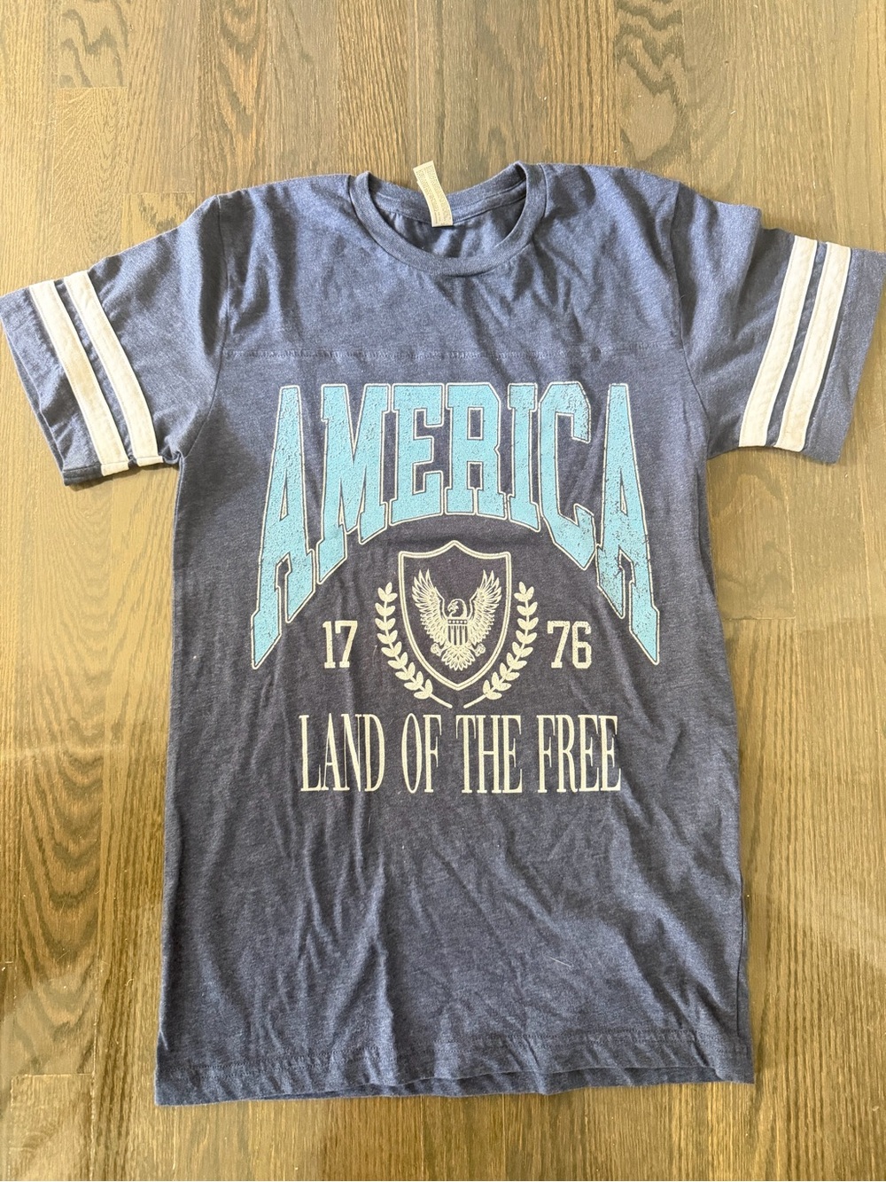 Kids Navy 'America Land of the Free' Short Sleeve Graphic Tee